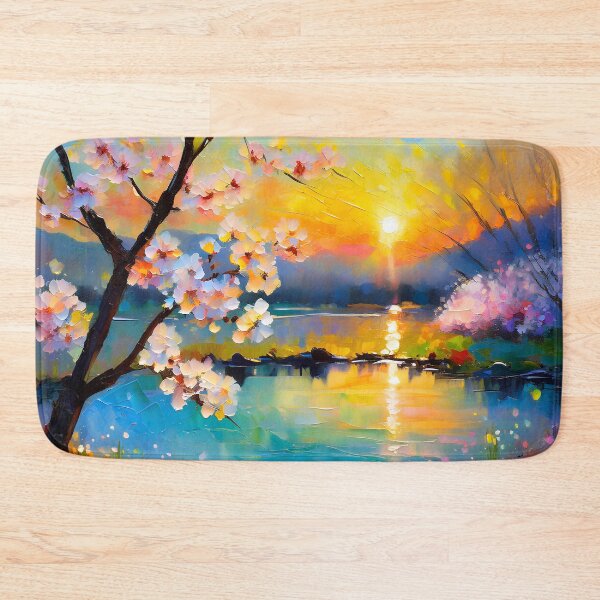 Item preview, Cherry Blossom Fantasy Lake Sunset designed and sold by Lee Hiller Designs.