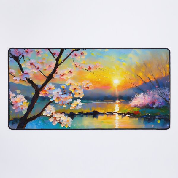 Item preview, Cherry Blossom Fantasy Lake Sunset designed and sold by Lee Hiller Designs.