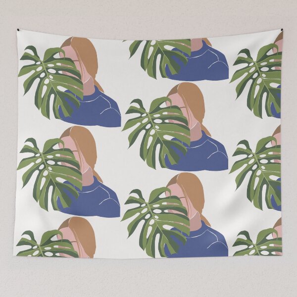 Item preview, Leafed in Mystery — Stylized Portrait with Monstera designed and sold by NicolaZhukov.