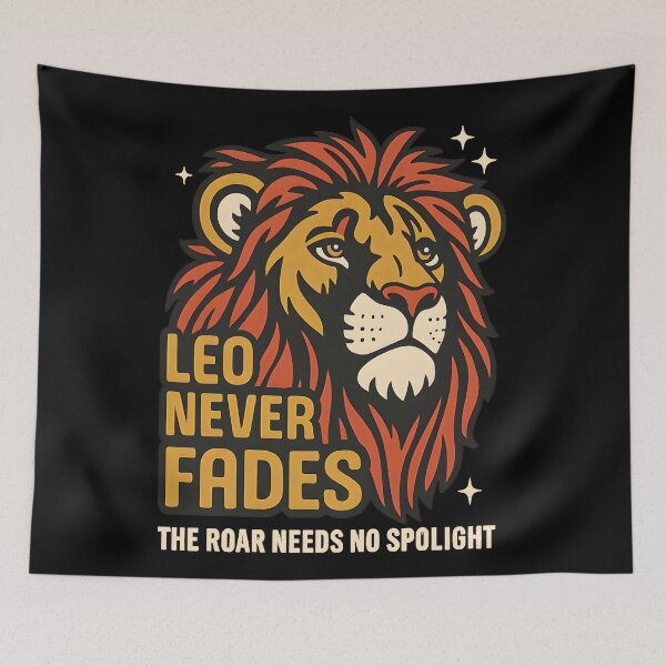 Item preview, Leo Never Fades Majestic Lion Zodiac Astrology Fierce Horoscope Retro Bold Design designed and sold by DrawHandArt.