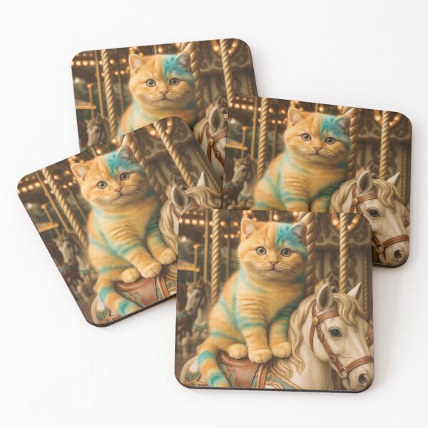 Item preview, Rainbow Carousel Cat – "Small but strong" designed and sold by TheVelvetMirage.