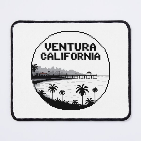 Item preview, Ventura California Pixel Art Skyline – Retro 8-Bit Black & White Design, Minimalist Coastal designed and sold by CircinusStore.