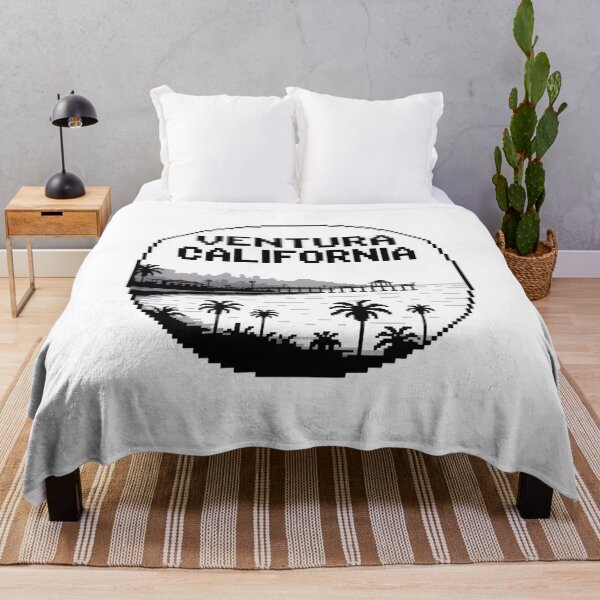 Item preview, Ventura California Pixel Art Skyline – Retro 8-Bit Black & White Design, Minimalist Coastal designed and sold by CircinusStore.