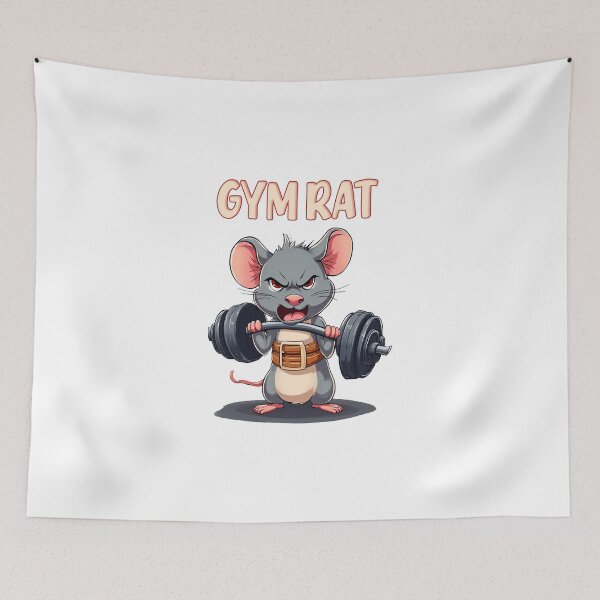Item preview, Kawaii Gym Rat Decal - Angry Mouse Lifting Weights, Pastel Aesthetic designed and sold by WelSol.