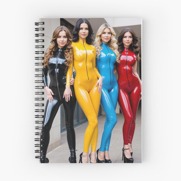 Item preview, Power Quartet in Glossy Multicolor Latex Catsuits designed and sold by Magic-Reality.