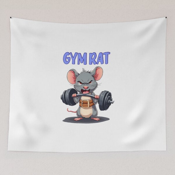 Item preview, NO DAYS OFF - Determined Angry Rat Lifting Barbell Gym Sticker  designed and sold by WelSol.