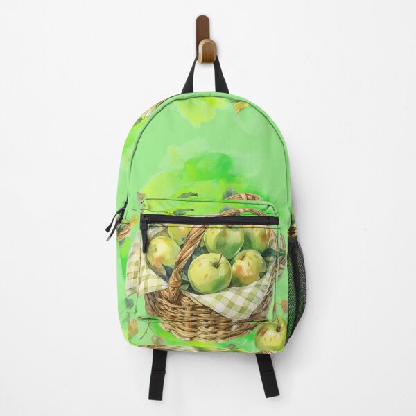 Item preview, Green Apple Basket | Botanical Watercolor Art designed and sold by Plantinum.