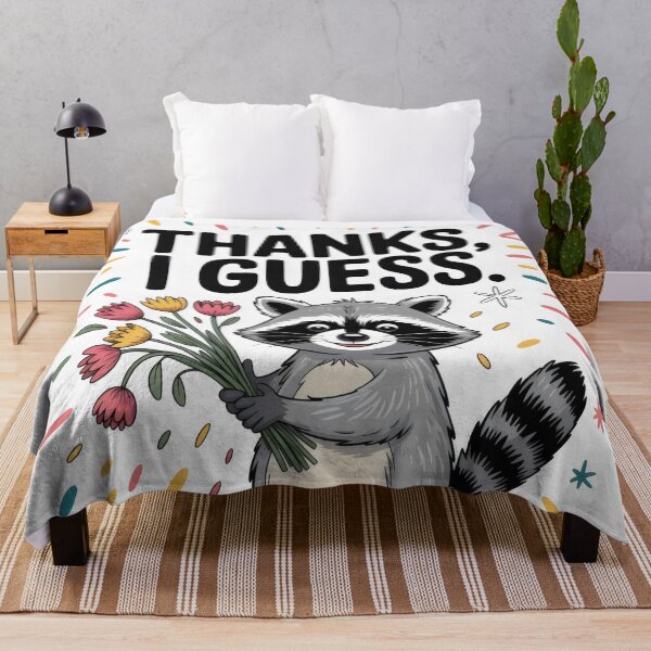 Item preview, Grateful but Sarcastic Raccoon Surrounded by Bold Colors designed and sold by SplashTastic.