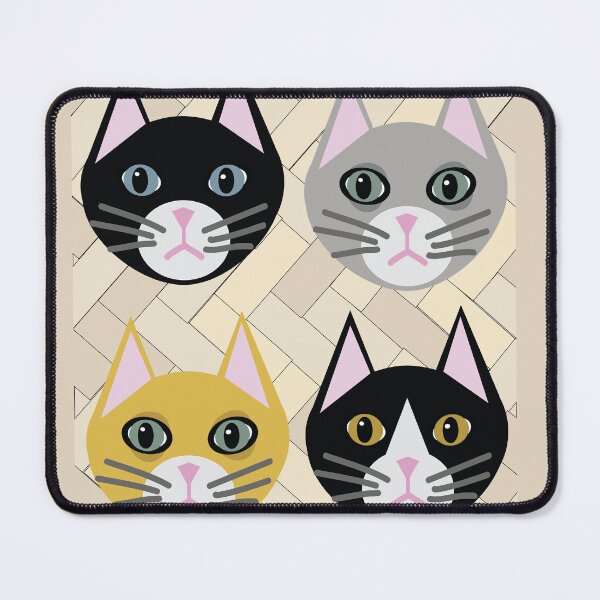 Item preview, 4 cats beige herringbone designed and sold by Mountain-Point.