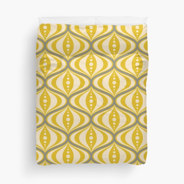Item preview, Retro Mid-Century Saucer Pattern in Yellow, Gray, Cream designed and sold by CojoMoxon.