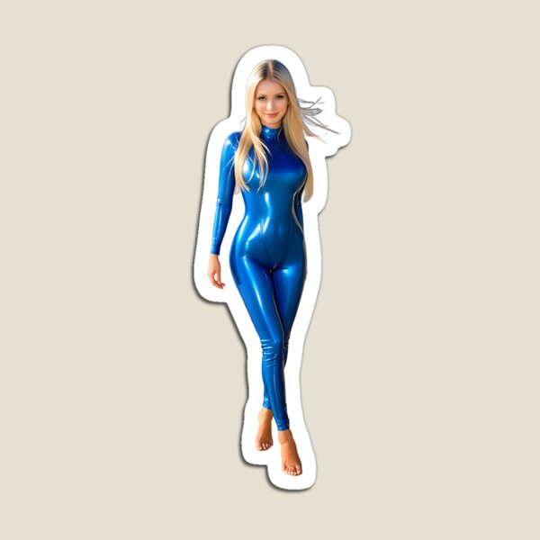 Item preview, Shiny blue latex catsuit walk designed and sold by Magic-Reality.