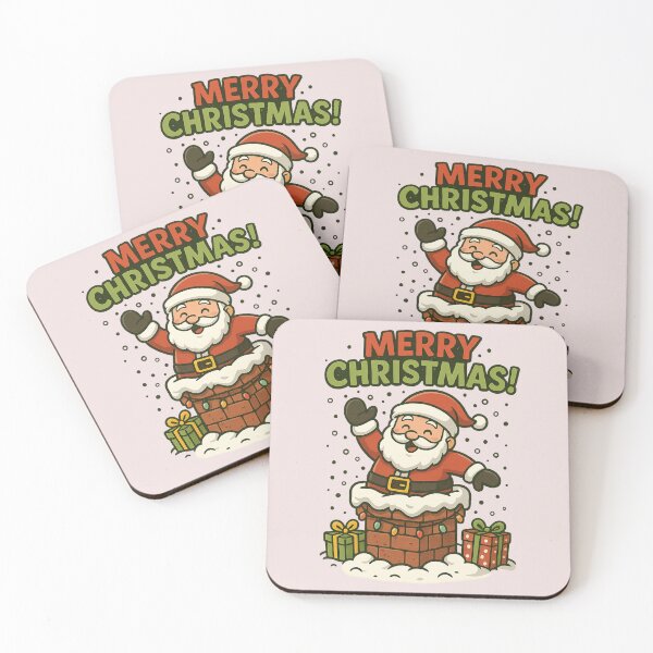 Item preview, merry christmas message with Santa Claus in Chimney designed and sold by Nordic Echo.