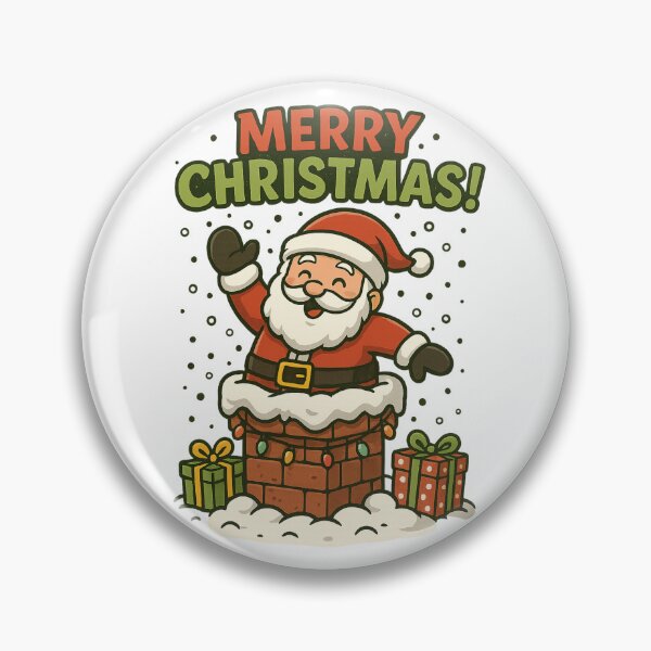 Item preview, merry christmas message with Santa Claus in Chimney designed and sold by Nordic Echo.