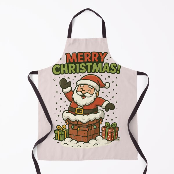 Item preview, merry christmas message with Santa Claus in Chimney designed and sold by Nordic Echo.