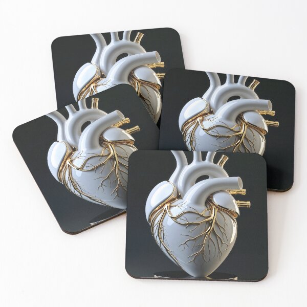 Item preview, Futuristic White and Gold Heart – Digital Art designed and sold by ftimages.