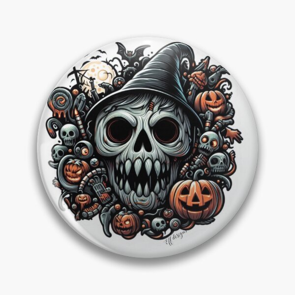 Item preview, Scary Skeleton with Razor-Sharp Teeth – Halloween Design designed and sold by effdesigns.