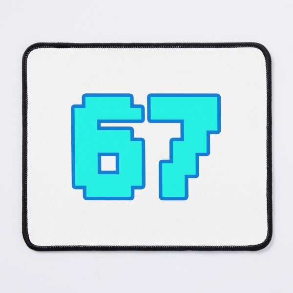 Item preview, 67, Six Seven in Blue 8-bit Pixel Outline designed and sold by Memes N Lore .