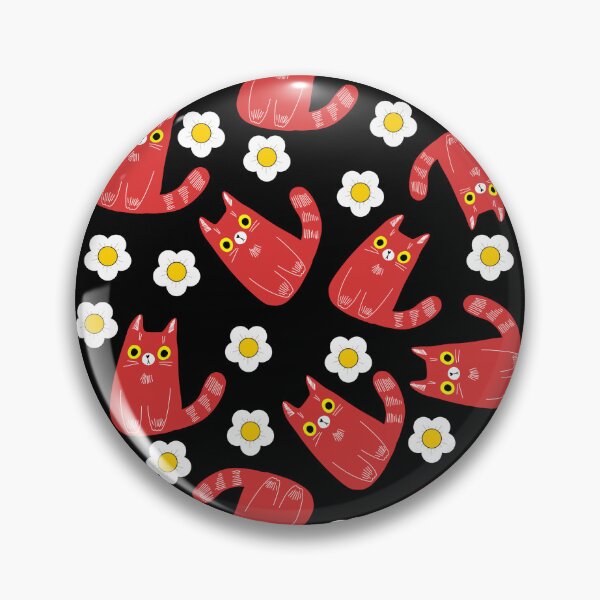 Item preview, Red cat white daisy’s pattern designed and sold by BritishDelights.