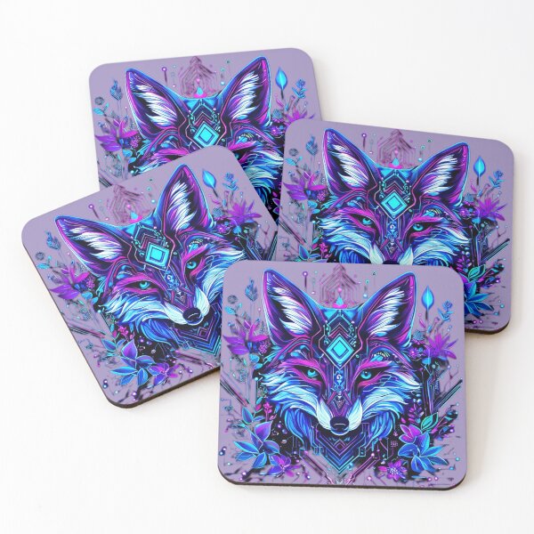 Item preview, Mystical Cyber Fox - Neon Geometric Animal Art - Nature & Technology Fusion Design for T-shirt, Hoodie & Poster designed and sold by Naturalite19.