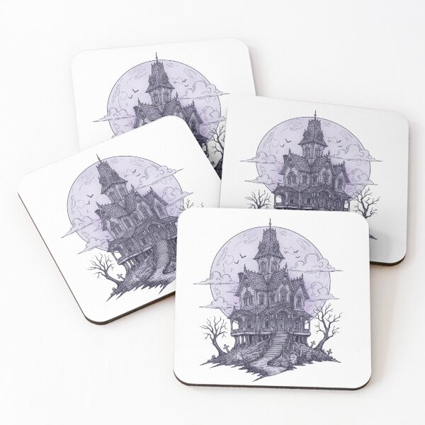 Item preview, Haunted Victorian Mansion Gothic Art Sticker, Spooky Haunted House Design designed and sold by GeniePixel.