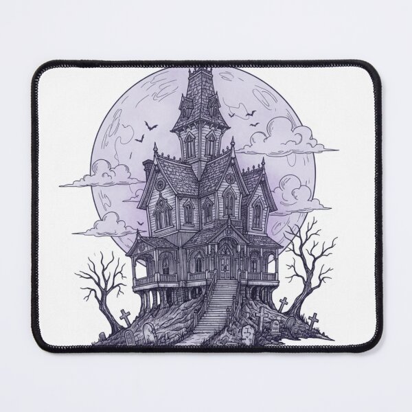Item preview, Haunted Victorian Mansion Gothic Art Sticker, Spooky Haunted House Design designed and sold by GeniePixel.