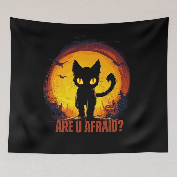 Item preview, Black Halloween Cat - Are you scared? designed and sold by Oni-Pixels.
