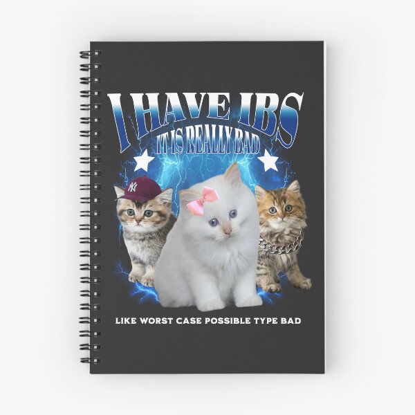 Item preview, IBS funny bootleg cute cursed sticker with kittens, chronic illness, Y2K designed and sold by DisgustangCO.