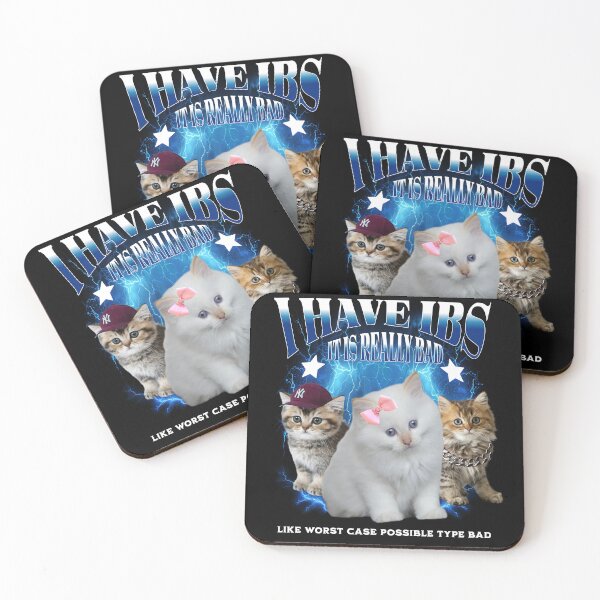 Item preview, IBS funny bootleg cute cursed sticker with kittens, chronic illness, Y2K designed and sold by DisgustangCO.