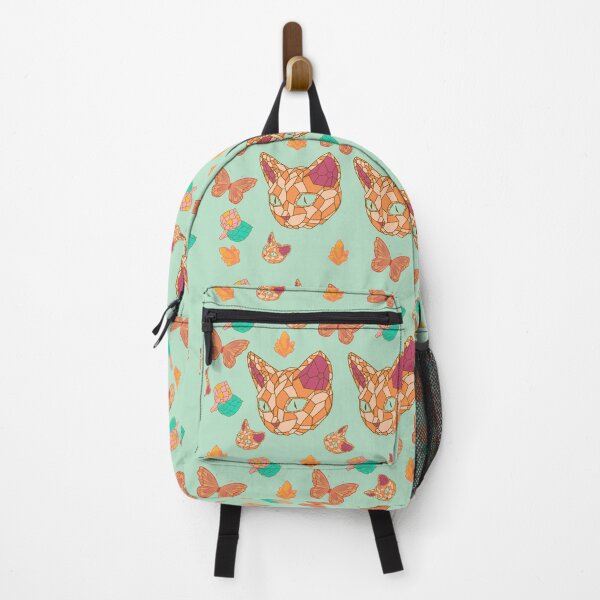 Item preview, Geometric cat face and artichoke vegetable pattern designed and sold by BritishDelights.