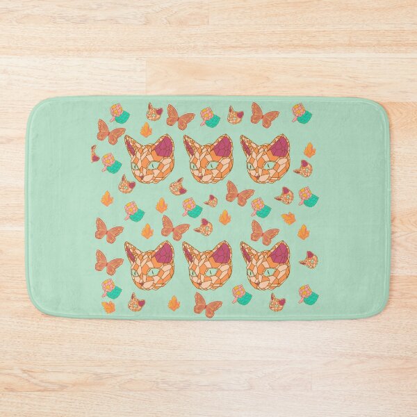 Item preview, Geometric cat face and artichoke vegetable pattern designed and sold by BritishDelights.