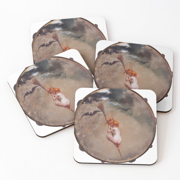 Item preview, The witch, painted on a tambourine by Falero designed and sold by PureVintageLove.