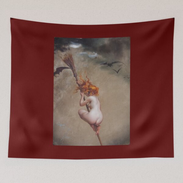 Item preview, The witch, painted on a tambourine by Falero designed and sold by PureVintageLove.
