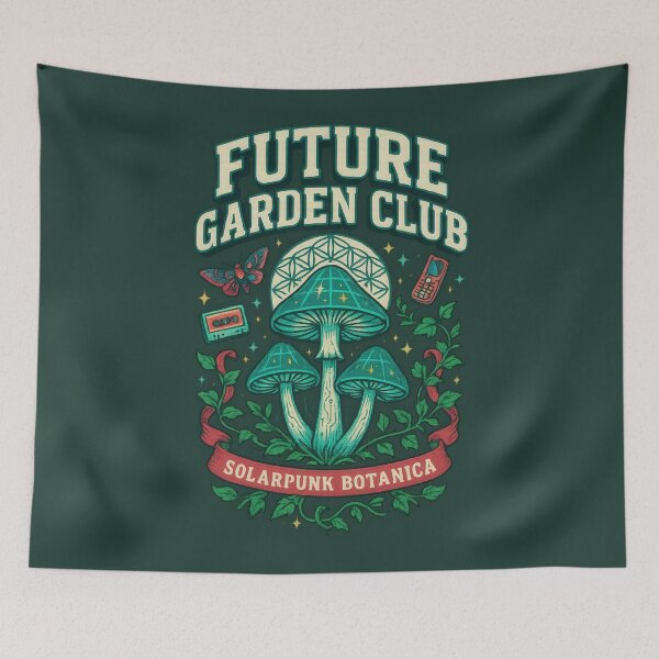 Item preview, Future Garden Club Solarpunk Botanica T-Shirt – Retro Sci-Fi Garden designed and sold by SHHCreations.