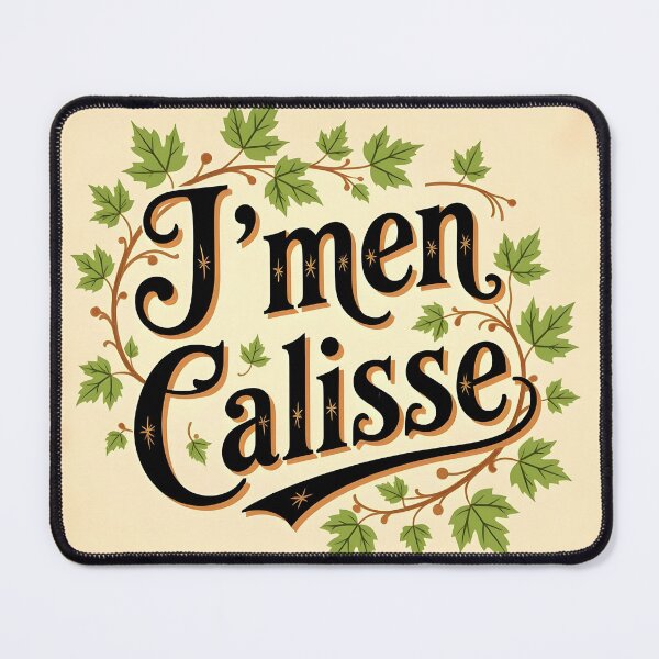 Item preview, J’men Câlisse – Vintage Typography with Green Maple Leaves designed and sold by EmeraldeaArt.