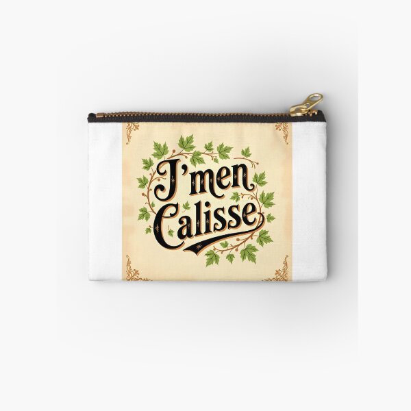 Item preview, J’men Câlisse – Vintage Typography with Green Maple Leaves designed and sold by EmeraldeaArt.