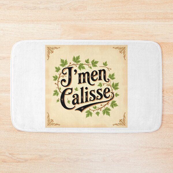 Item preview, J’men Câlisse – Vintage Typography with Green Maple Leaves designed and sold by EmeraldeaArt.