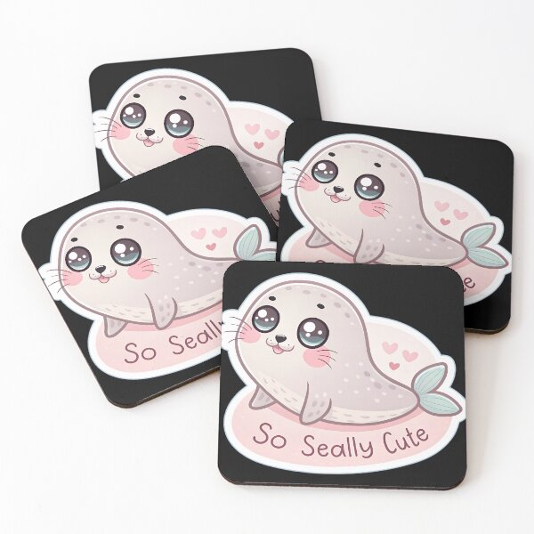 Item preview, So Seally Cute – Kawaii Baby Seal  | Adorable Pastel Cartoon Design designed and sold by VividOrganica.