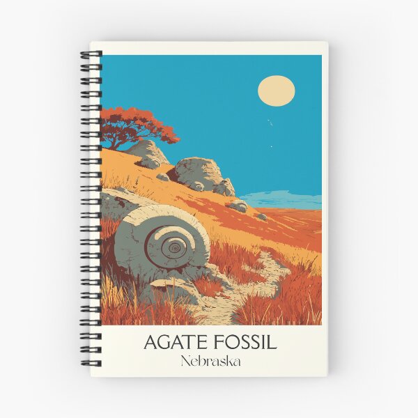 Item preview, Agate Fossil Beds Nebraska Vintage Poster | Niobrara Valley Art Print | Paleontology Decor designed and sold by TuncGK.