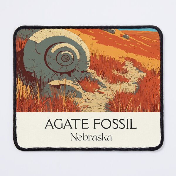 Item preview, Agate Fossil Beds Nebraska Vintage Poster | Niobrara Valley Art Print | Paleontology Decor designed and sold by TuncGK.