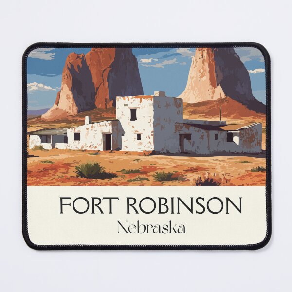 Item preview, Fort Robinson Nebraska Vintage Poster | Pine Ridge History Art Print | Buffalo Soldier Decor designed and sold by TuncGK.