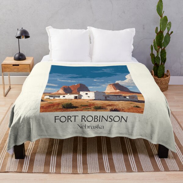 Item preview, Fort Robinson Nebraska Vintage Poster | Pine Ridge History Art Print | Buffalo Soldier Decor designed and sold by TuncGK.