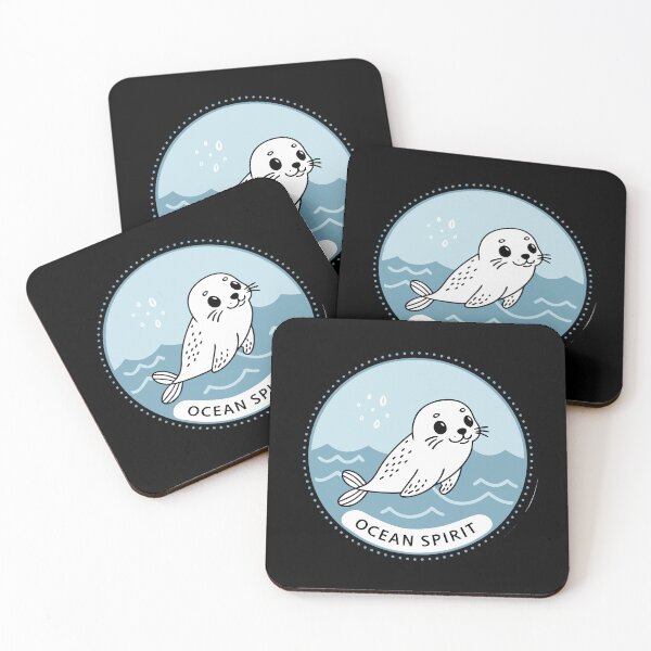 Item preview, Ocean Spirit – Minimalist Harp Seal Pup  | Line Art Badge Design designed and sold by VividOrganica.