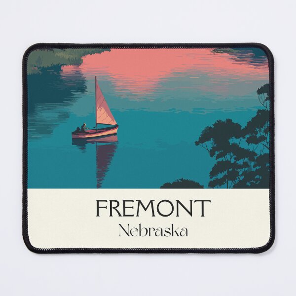 Item preview, Fremont Nebraska Vintage Travel Poster | Platte River Lakes Art Print | Midwest Scenery Decor designed and sold by TuncGK.