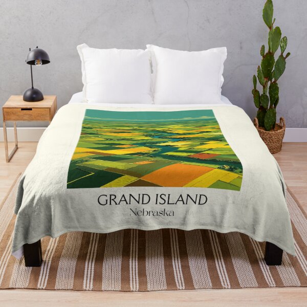 Item preview, Grand Island Nebraska Vintage Poster | Platte River Valley Art Print | Agricultural Heartland Decor designed and sold by TuncGK.