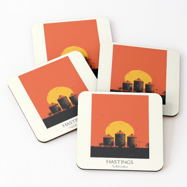 Item preview, Hastings Nebraska Vintage Travel Poster | Grain Elevator Sunset Art Print | Prairie Life Decor designed and sold by TuncGK.