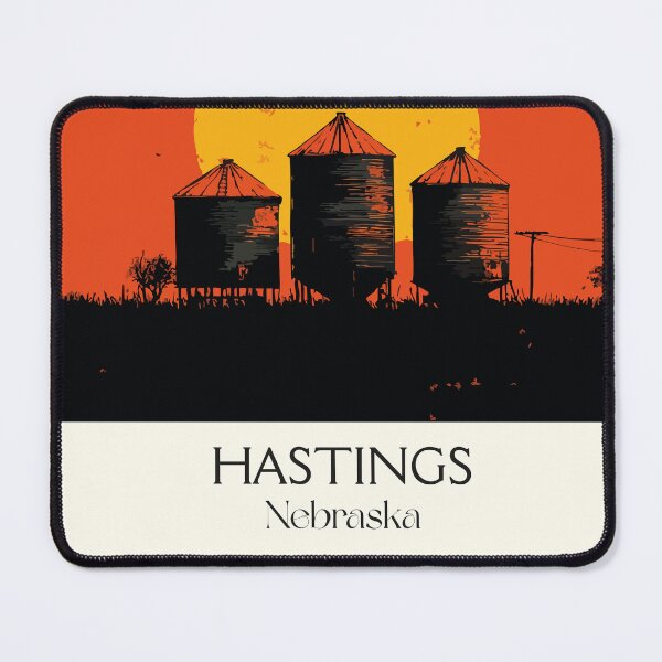 Item preview, Hastings Nebraska Vintage Travel Poster | Grain Elevator Sunset Art Print | Prairie Life Decor designed and sold by TuncGK.