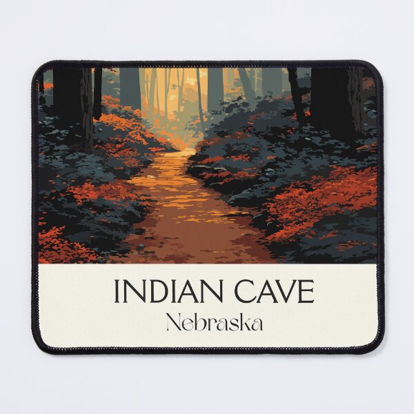 Item preview, Indian Cave State Park Nebraska Vintage Poster | Missouri River Bluffs Art Print | Autumn Hiking Decor designed and sold by TuncGK.