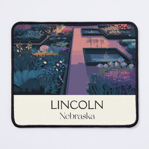 Item preview, Lincoln Nebraska Vintage Travel Poster | Sunken Gardens Art Print | State Capital City Decor designed and sold by TuncGK.