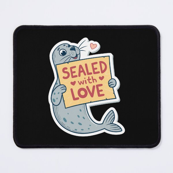 Item preview, Sealed with Love – Funny Cartoon Seal | Cute Pun Design for Laptops & Bottles designed and sold by VividOrganica.