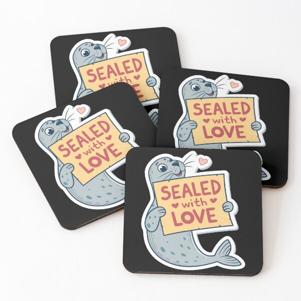 Item preview, Sealed with Love – Funny Cartoon Seal  | Cute Pun Design for Laptops & Bottles designed and sold by VividOrganica.